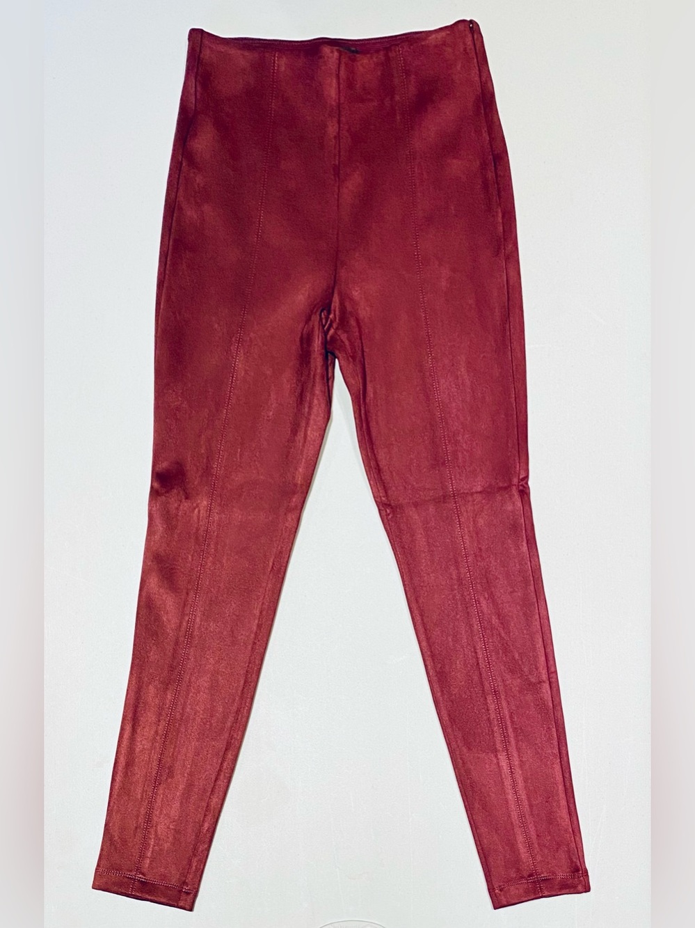 Ann Taylor Faux-Suede Leggings, wine/burgundy, size XS, NWT - Picture 6 of 9